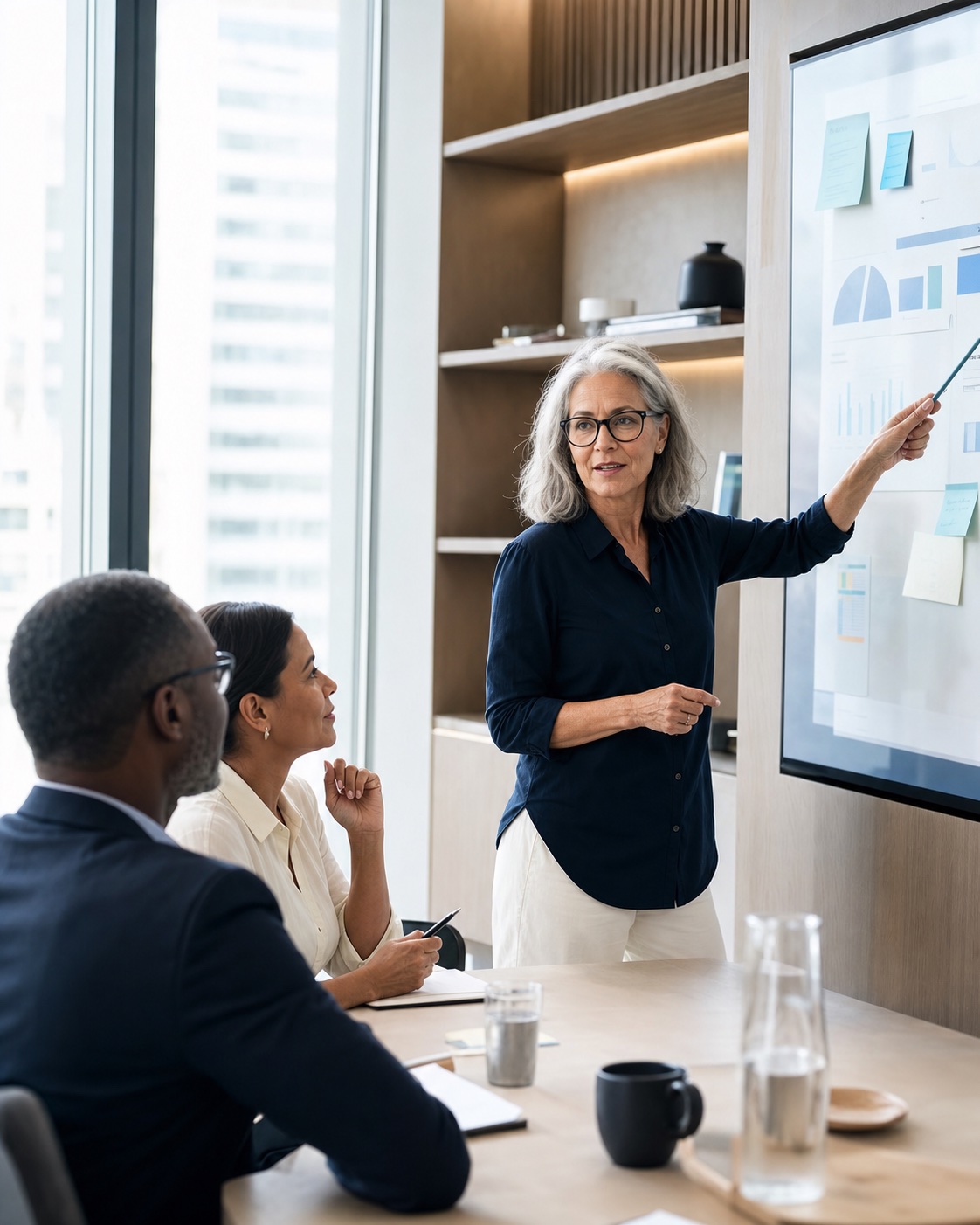 Senior strategist leading a focused growth planning session